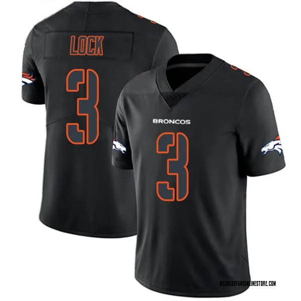 Men�s Nike Denver Broncos Drew Lock Jersey Black Impact