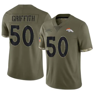 Men's Nike Denver Broncos Jonas Griffith 2022 Salute To Service Jersey - Olive Limited