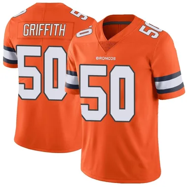 Men's Nike Denver Broncos Jonas Griffith Color Rush Vapor Untouchable Jersey - Orange Limited