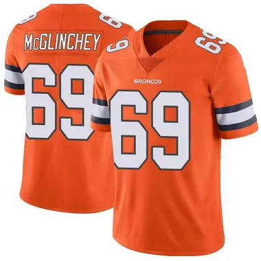 Men's Nike Denver Broncos Mike McGlinchey Color Rush Vapor Untouchable Jersey - Orange Limited