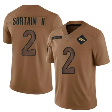 Men's Nike Denver Broncos Pat Surtain II 2023 Salute To Service Jersey - Brown Limited