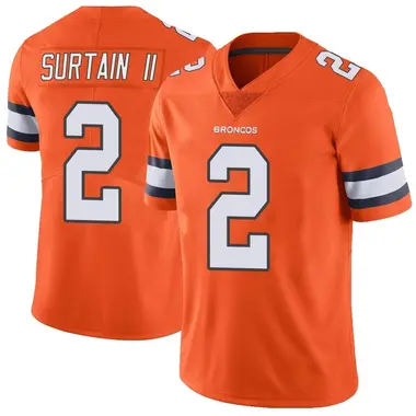 Men's Nike Denver Broncos Pat Surtain II Color Rush Vapor Untouchable Jersey - Orange Limited
