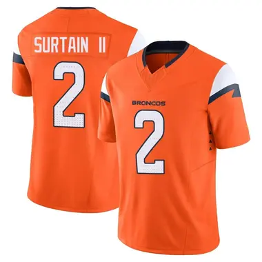 Men's Nike Denver Broncos Pat Surtain II Vapor F.U.S.E. 2nd Jersey - Orange Limited