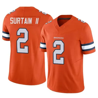 Men's Nike Denver Broncos Pat Surtain II Vapor F.U.S.E. Jersey - Orange Limited