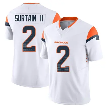 Men's Nike Denver Broncos Pat Surtain II Vapor F.U.S.E. Jersey - White Limited