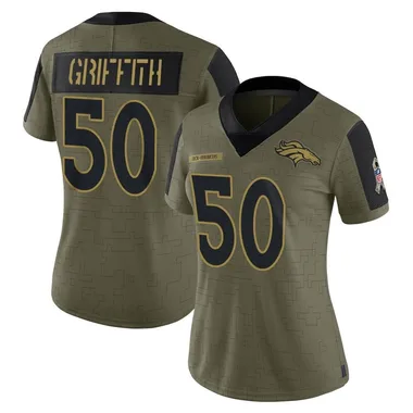 Women's Nike Denver Broncos Jonas Griffith 2021 Salute To Service Jersey - Olive Limited
