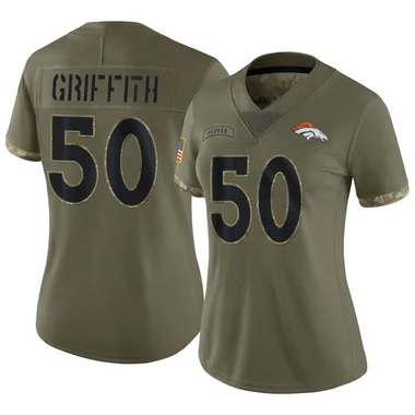 Women's Nike Denver Broncos Jonas Griffith 2022 Salute To Service Jersey - Olive Limited