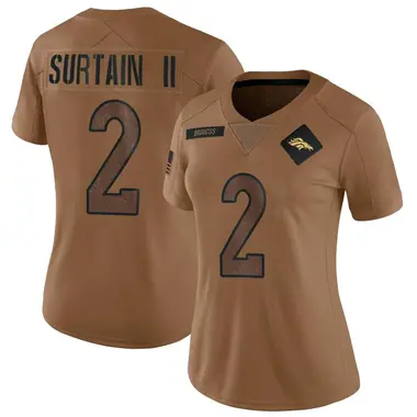 Women's Nike Denver Broncos Pat Surtain II 2023 Salute To Service Jersey - Brown Limited