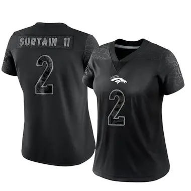 Women's Nike Denver Broncos Pat Surtain II Reflective Jersey - Black Limited